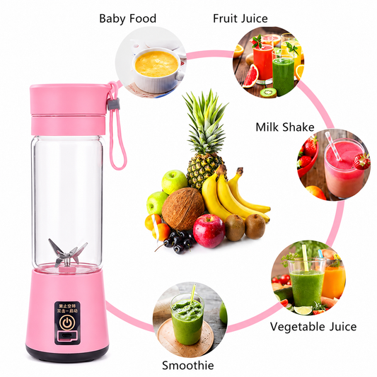 FreshBlend™ Portable USB Rechargeable Mini Blender – 450ml Personal Smoothie Maker