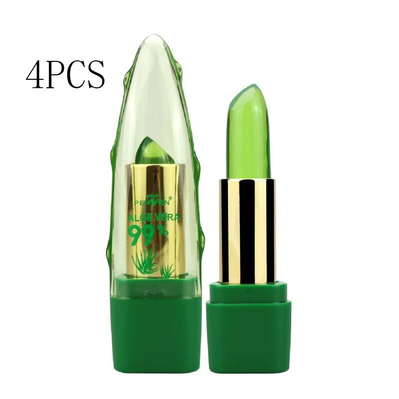 Aloe Vera Gel Color Changing Lipstick Gloss  Moisturizer Anti-drying Desalination Fine-grain Lip Blam Care - LuxeMingle