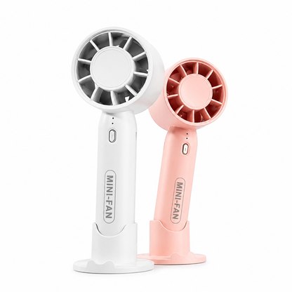 Mini Portable Rechargeable Fan – 3 Speed Handheld & Desk Fan with Phone Stand