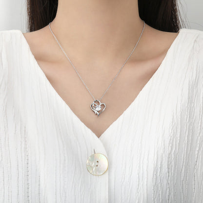 Zircon Double Heart Necklace - LuxeMingle