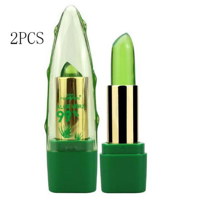 Aloe Vera Gel Color Changing Lipstick Gloss  Moisturizer Anti-drying Desalination Fine-grain Lip Blam Care - LuxeMingle