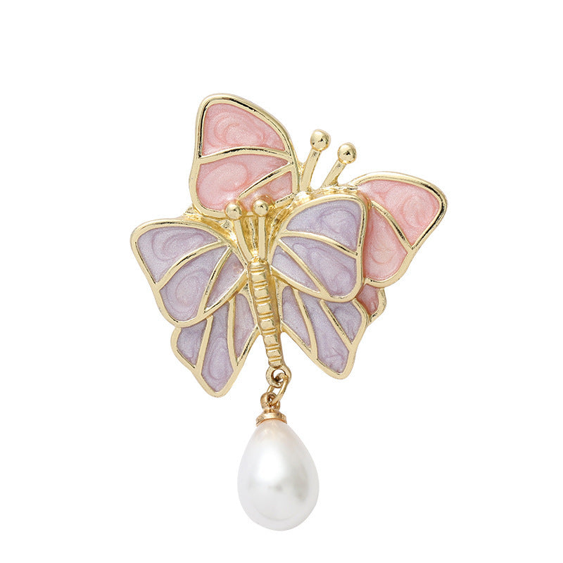 Tender Butterfly Enamel Brooch - LuxeMingle