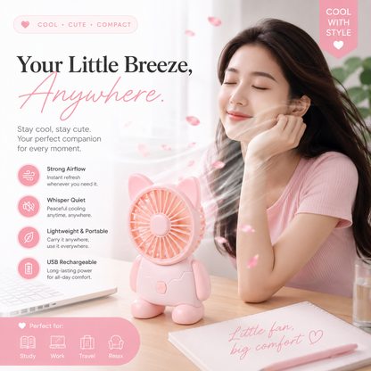 Hello Kitty Handheld Small Fan | Rechargeable Mini Pocket Fan