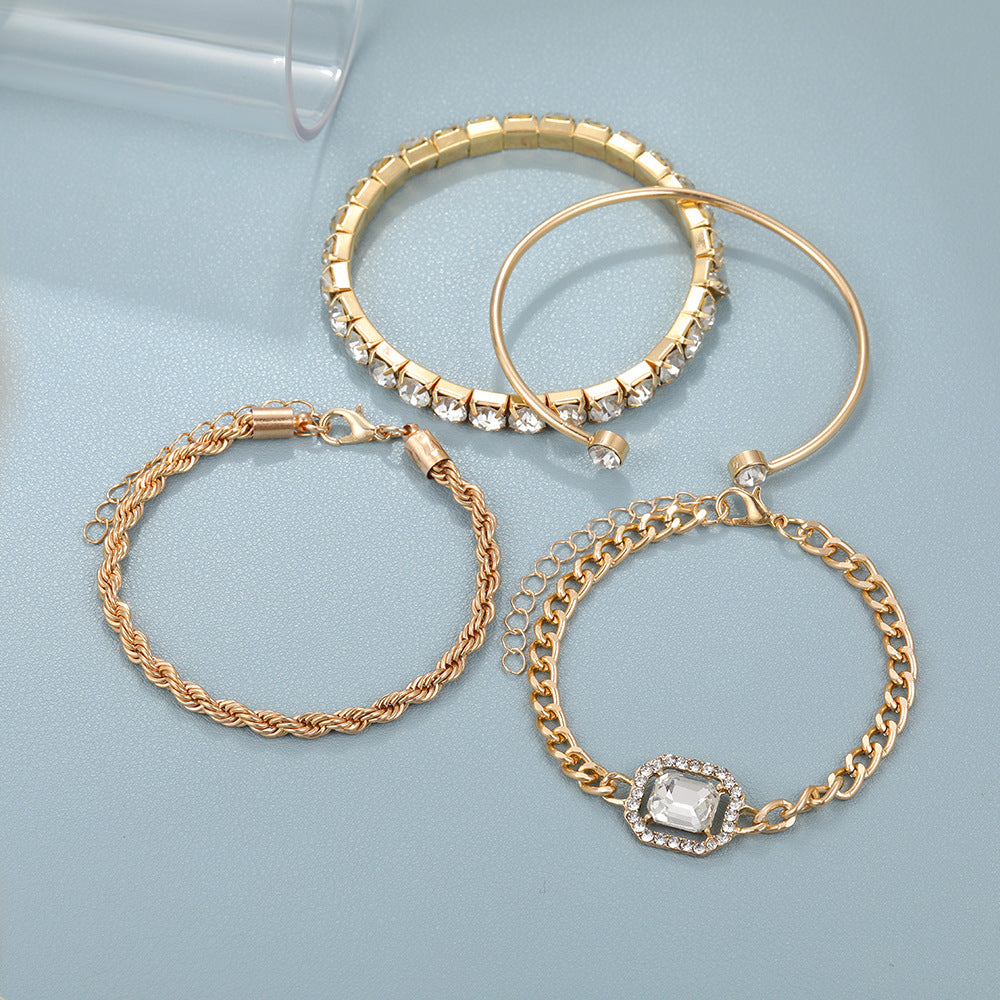 Bohemian Crystal Bracelet Set (4 Pcs) - LuxeMingle