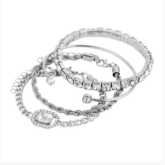 Bohemian Crystal Bracelet Set (4 Pcs) - LuxeMingle