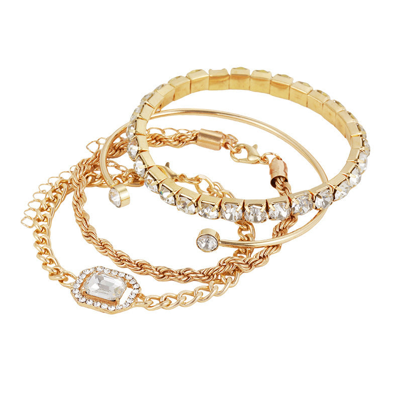 Bohemian Crystal Bracelet Set (4 Pcs) - LuxeMingle