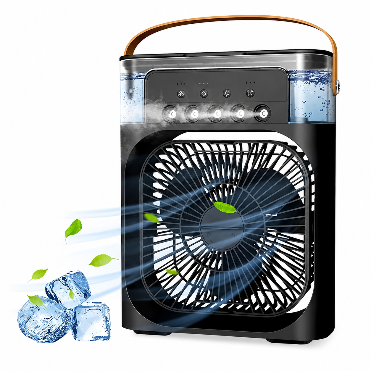 3-in-1 Portable Mist Air Cooler Fan with Humidifier & LED Light