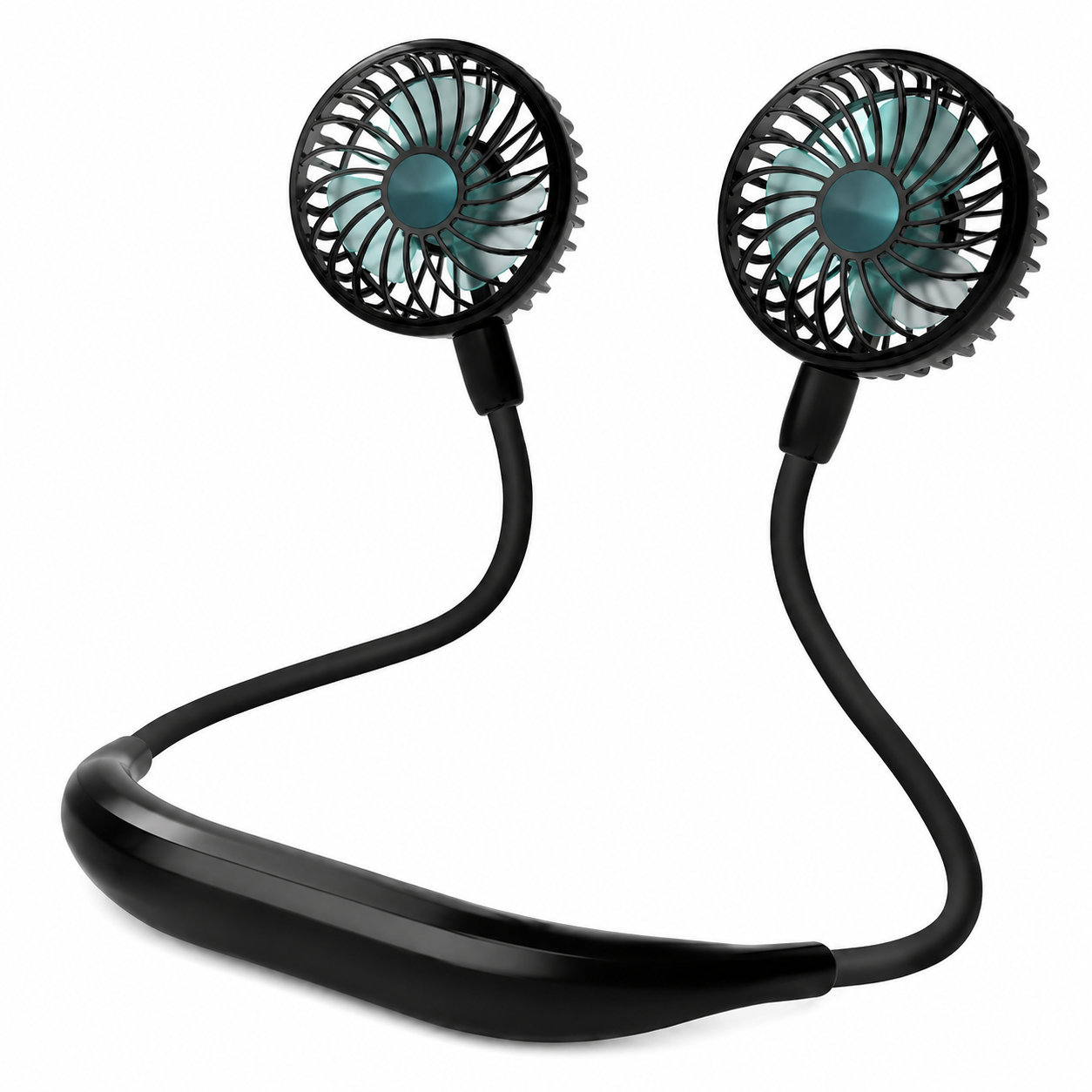 Necklace-style fan with two fans on a white background