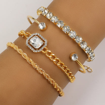 Bohemian Crystal Bracelet Set (4 Pcs) - LuxeMingle