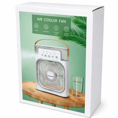 3-in-1 Portable Mist Air Cooler Fan with Humidifier & LED Light